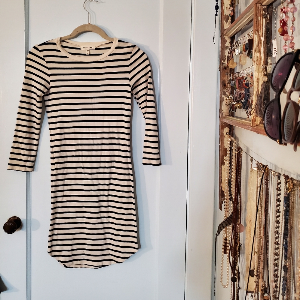 Stripped Fitted Mini Dress